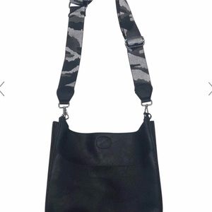 Ahdorned Black Neoprene Messenger with Camo Strap